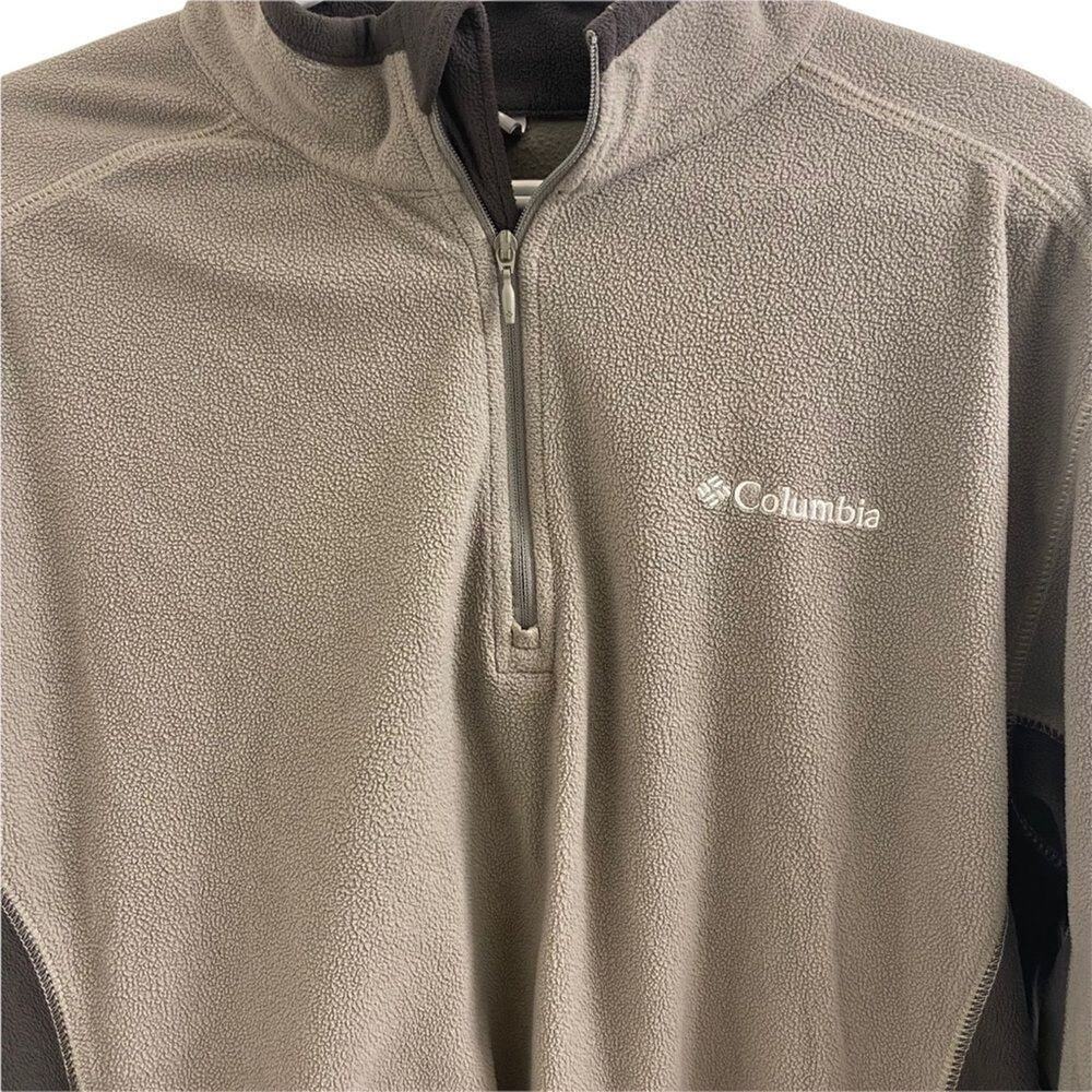 Columbia Pullover Mens L Gray 1/4 Zip Fleece Colorblock Lightweight Activewear - Picture 3 of 7